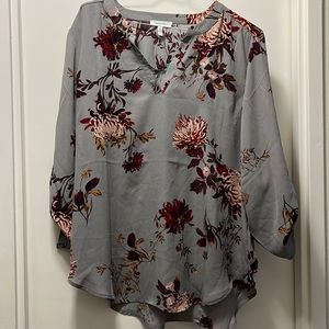 Atwood Floral 3/4 Sleeve Popover Blouse